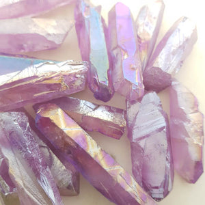 Purple Electroplated Quartz Natural Point (assorted. approx. 5.3-8.1x1.4-1.8x1.9-2.3cm)