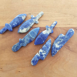 Sodalite Dagger (assorted shapes. approx. 5-5.5x1.5-2cm)