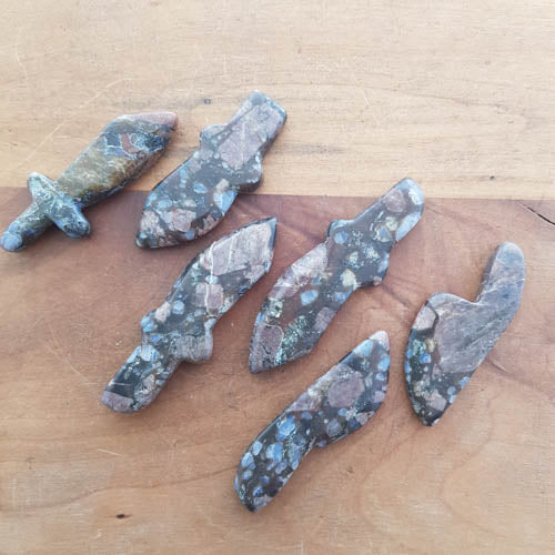 Llanite  Dagger (aka Que Sera. assorted shapes. approx. 5-5.5x1.5-2