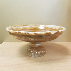 Banded Calcite aka Marble Onyx Pedestal Dish