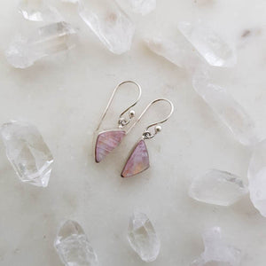 Pink Moonstone Earrings (sterling silver)