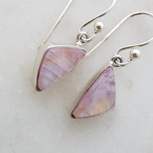 Pink Moonstone Earrings (sterling silver)