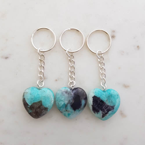 Amazonite Heart Keyring (assorted)