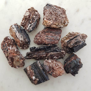 Black Tourmaline with Mica Rough Rock (assorted. approx. 4-6.9x3.5-4.9cm)