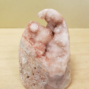 Pink Amethyst Druzy Free Form with Cut Base (approx. 8.8x7.5x7cm)