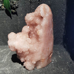 Pink Amethyst Partially Polished Druzy Free Form (approx. 19.5x16.1x12.4cm)