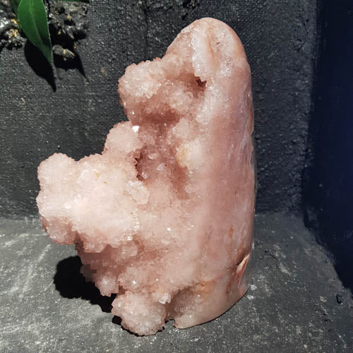 Pink Amethyst Partially Polished Druzy Free Form (approx. 19.5x16.1x12.4cm)