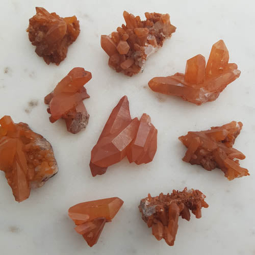Tangerine Quartz Cluster (assorted. approx. 1.6-3.7x2.7-5.4x2-3.5cm)