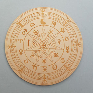 Zodiac MDF Divination Board (approx 20x20cm)