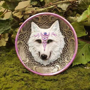 White Wolf Pentacle Incense Burner (approx 12.5x12.5x2.2cm)