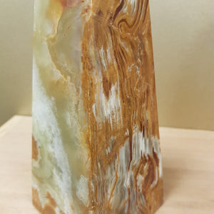 Banded Calcite aka Marble Onyx Obelisk (assorted. approx. 25.5x7.7cm)