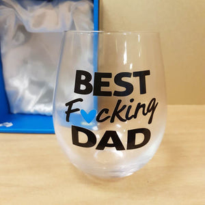 Best F*cking Dad Stemless Wine Glass