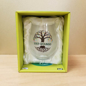 Tree Of Life Stay Grounded Stemless Glass (approx 13x10x10cm)