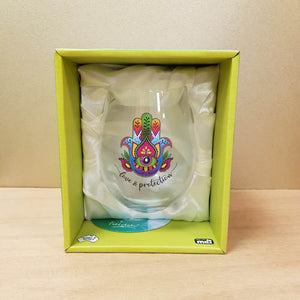 Hamsa Love And Protection Stemless Glass (approx 13x10x10cm)