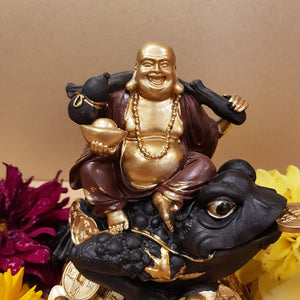 Buddha on Wealth Frog (approx 17x15cm)
