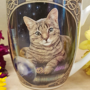 Fortune Teller Cat Porcelain Mug By Lisa Parker (approx 11.5x10x8cm)