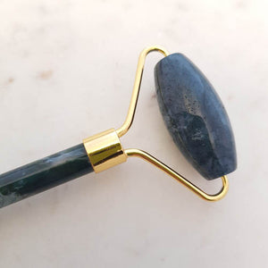 Moss Agate Massage Roller (assorted. approx. 14.5x5.5cm)