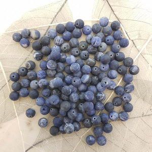 Sodalite Frosted Bead (assorted. approx. 8mm round)