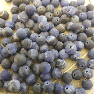 Sodalite Frosted Bead (assorted. approx. 8mm round)