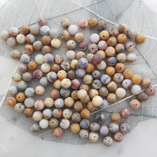 Crazy Lace Agate Frosted Bead (assorted. round. approx. 8mm)