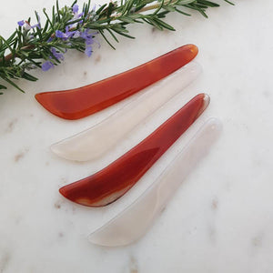 Agate Gua Sha Massage Stick/Tool with Hole (assorted. approx. 11x2cm)
