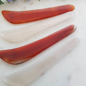 Agate Gua Sha Massage Stick/Tool with Hole (assorted. approx. 11x2cm)