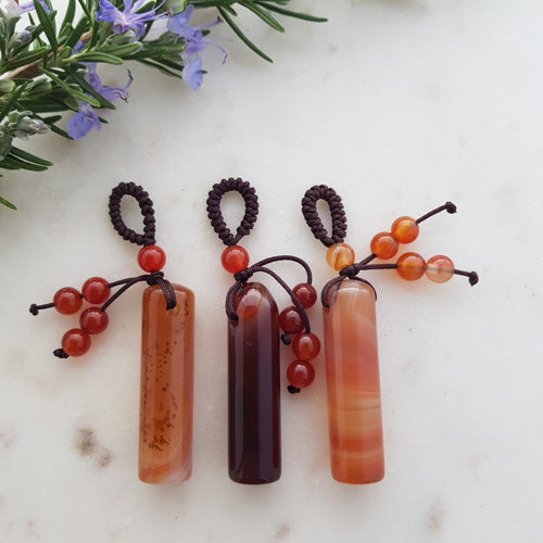 Carnelian Stick Pendant with Beads (assorted)