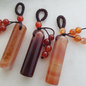 Carnelian Stick Pendant with Beads (assorted)