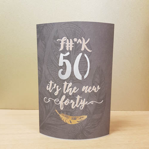 50th Birthday LED Paper Lantern ( approx 20x13.5x5cm)