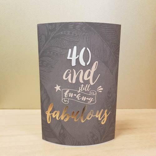 40th Birthday LED Paper Lantern ( approx 20x13.5x5cm)