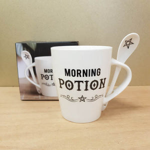 Morning Potion White  Mug and Spoon Set