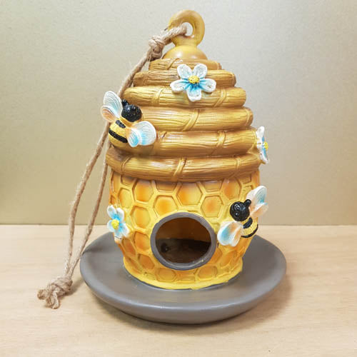 Bird House Polyresin Hanging Bee Hive  ( approx 20.5x16x16cm)