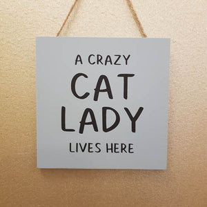 Crazy Cat Lady MDF Hanging Sign ( approx 12x12cm)