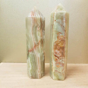 Banded Calcite aka Marble Onyx Polished Point (assorted. approx. 26.1x6.4-6.7cm)