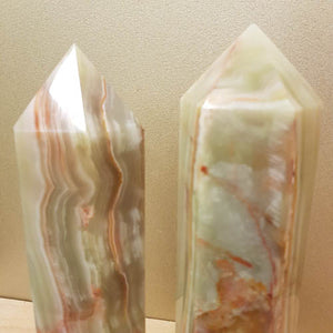 Banded Calcite aka Marble Onyx Polished Point (assorted. approx. 26.1x6.4-6.7cm)