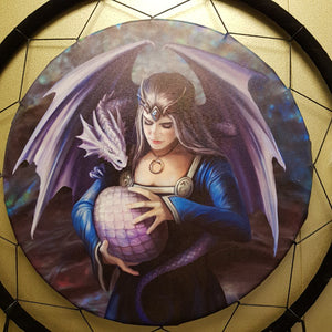 Siblings Round Wall Art By Anne Stokes ( approx 62x62cm)