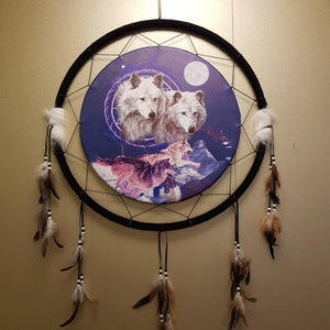 Moon Wolf Wall Art by Anne Stokes ( approx 62x62cm)