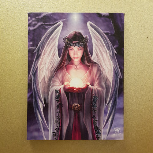 Yule Angel Canvas by Anne Stokes (approx 25x19cm)