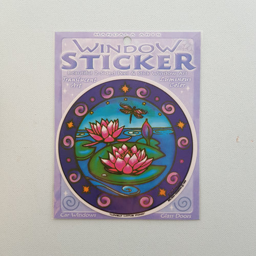 Lovely Lotus Pond Window Sticker (approx. 11.5 diameter)