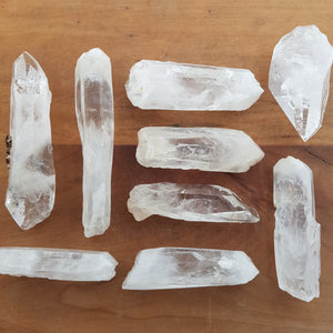 Colombian Quartz Natural Point (assorted. incl. some lemurian. approx. 5.5-7.8x1.8-3cm)