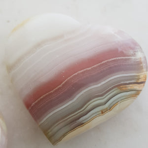 Pink Banded Calcite Heart