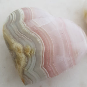 Pink Banded Calcite Heart (assorted. approx. 5-6x6-6.5cm)