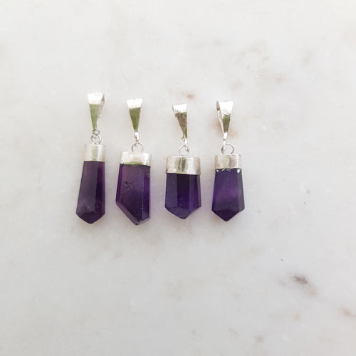 Amethyst Pendant (assorted. sterling silver)