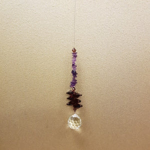 Hanging Prism With Amethyst Chips
