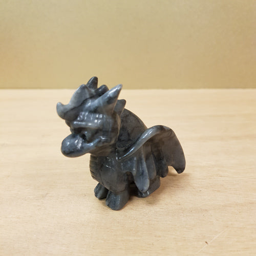 Black Calcite Baby Dragon (approx. 5.9x3.3x6.5cm)