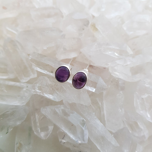 Amethyst Stud Earrings (sterling silver)