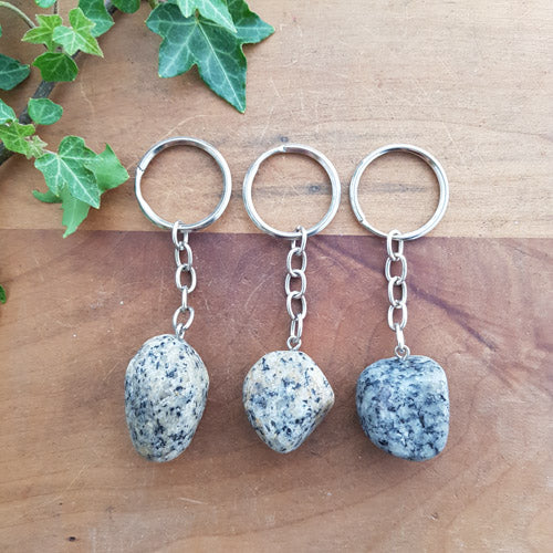 Kiwi/Sesame Jasper Tumbled Keyring (assorted)