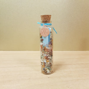 Best Friend Gift Bottle of Tiny Crystal Chips with Paper Scroll