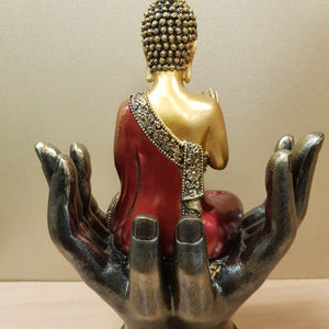 Red & Gold Buddha In Hands