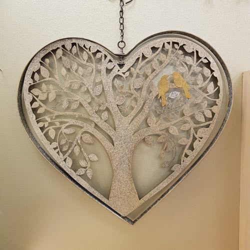 Tree of Life Hanging Heart (metal. approx. 40x43cm)